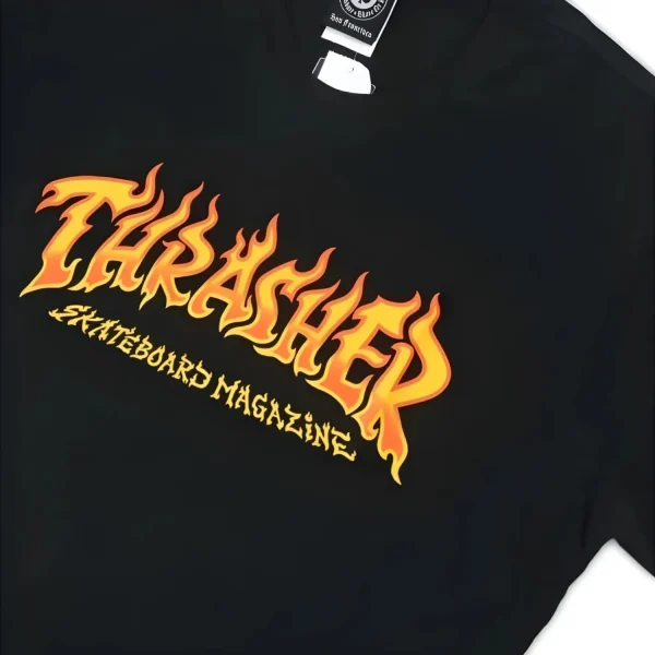 CAMISETA THRASHER FIRE LOGO PRETA